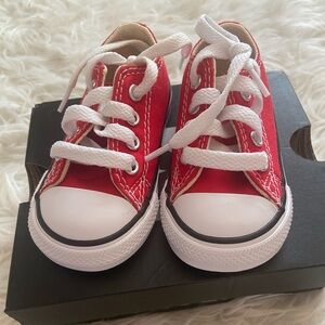 Converse Kids Red Canvas Sneakers